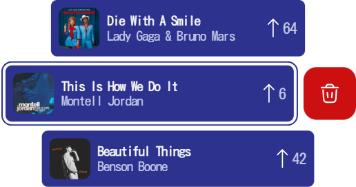 DJ managing song requests and queue control interface